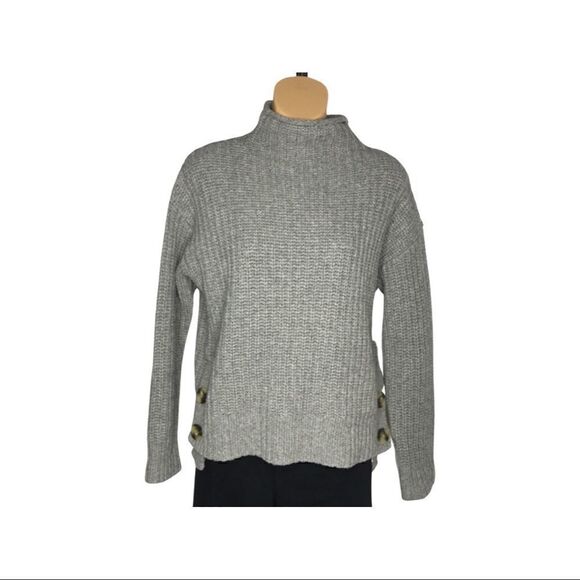 Madewell Mock Neck Side Buttons Sweater Size Small - Picture 2 of 6